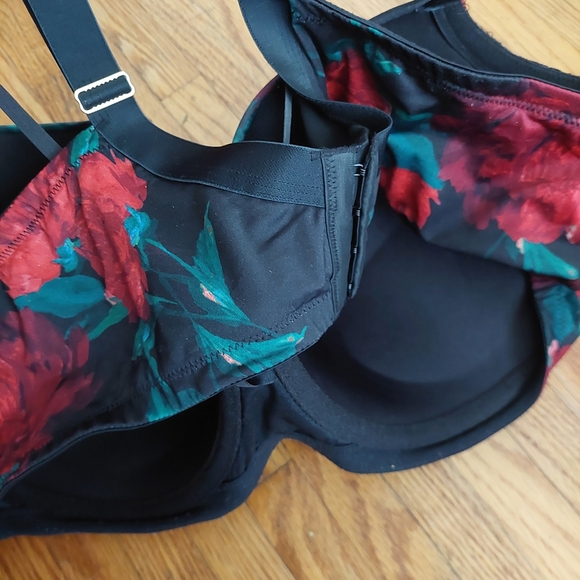 Cacique Floral Lace Bra - 48DD Like NEW! Full Figure Boost Balconette ( Bag D) - Picture 3 of 6